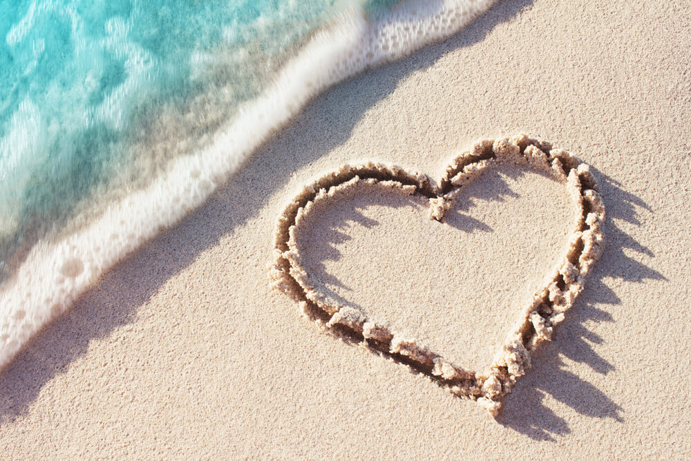 heart on a beach