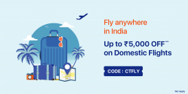 Get up to Rs.5,000 off on Domestic Flights!