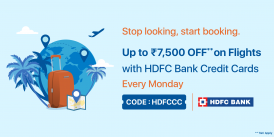 Get up to Rs.7,500 off on Flights with HDFC Bank Credit Cards!