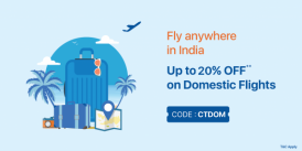 Get up to 20% off on Domestic Flights!