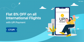 Flat 8% off on International Flights with UPI Payment!