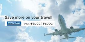 Get up to 15% off on Flights with Federal Bank Cards!